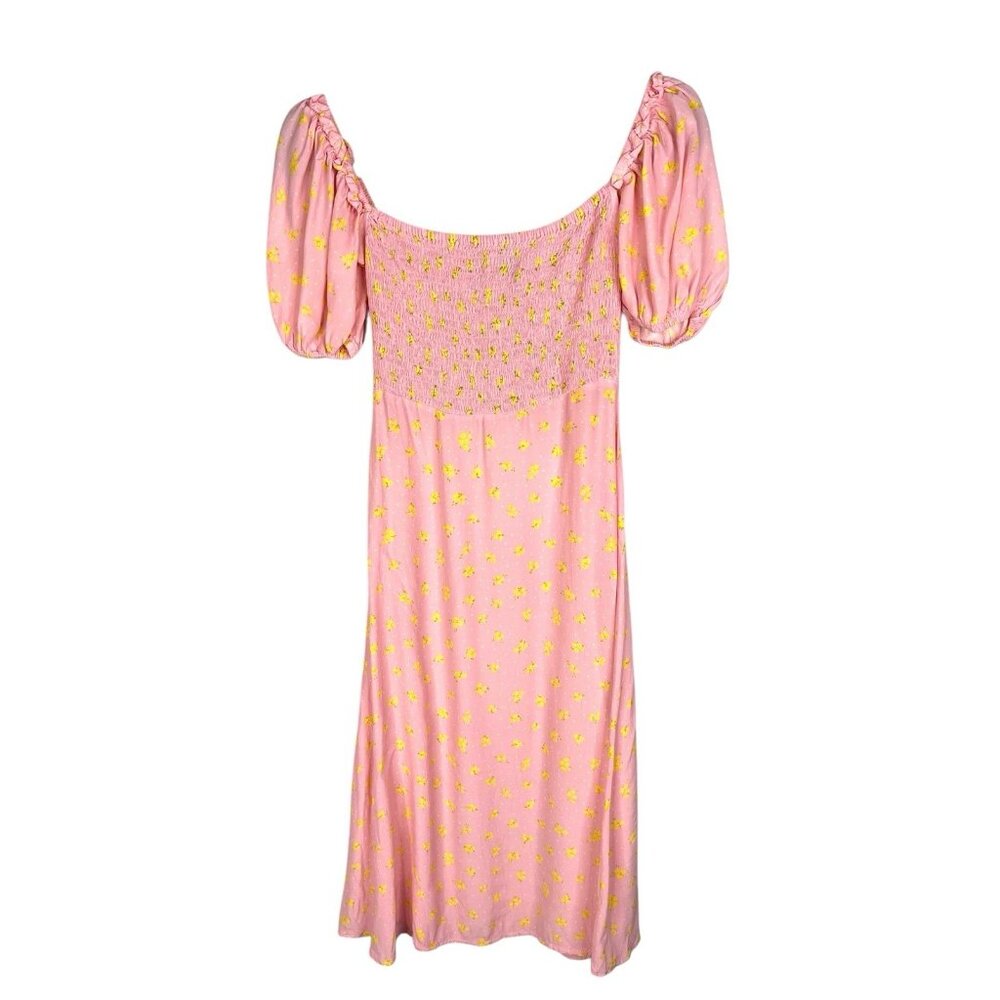 FAITHFULL THE BRAND Women's Pink Floral Luda Square Neck Dress US 2 - Picture 6 of 6